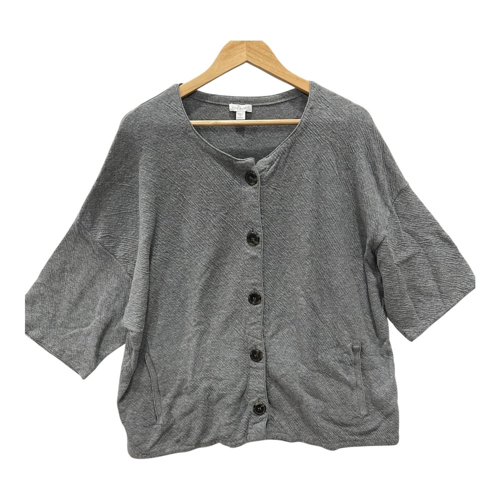 Gray Women's Button-Front Cardigan Sweater